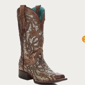 Corral Glitter Inlay Square Toe 11